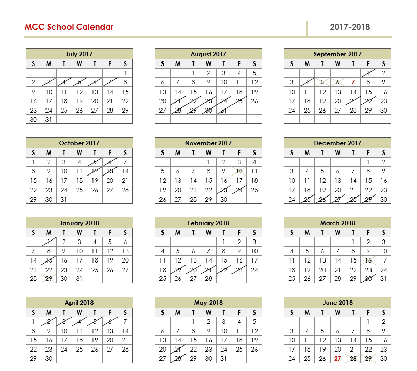 2o17 calendar