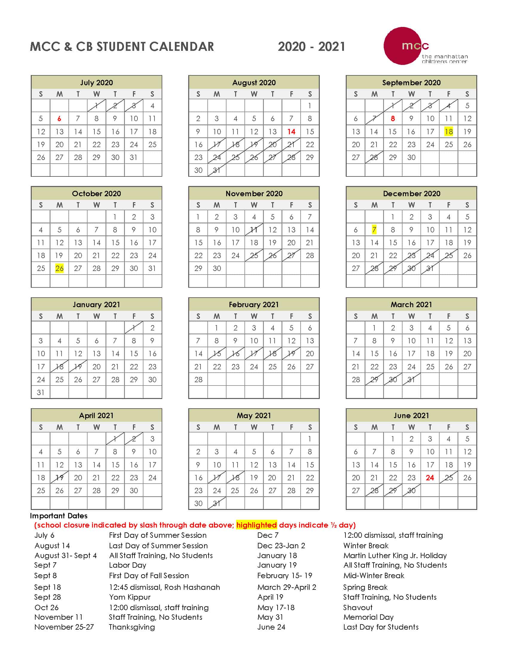 Mcckc Academic Calendar Customize and Print